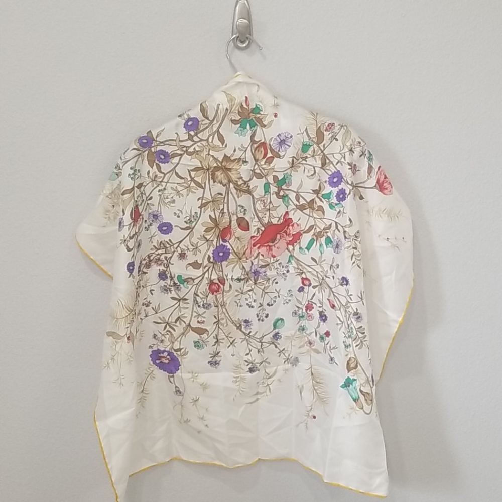 Piera & Bruna Flora Cream Large Square Scarf